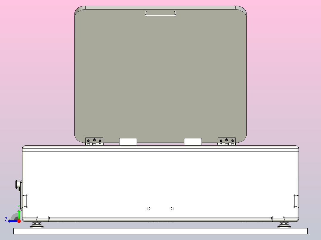功率60W激光切割机三维模型3D图纸右视图