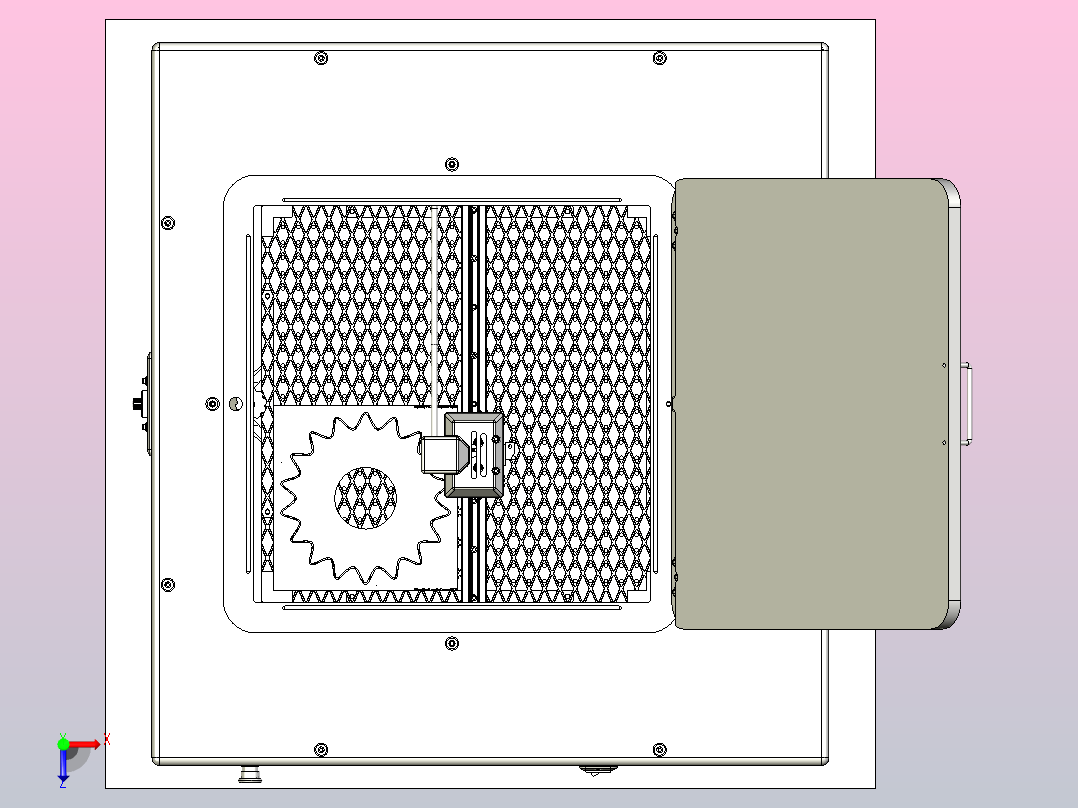 功率60W激光切割机三维模型3D图纸俯视图
