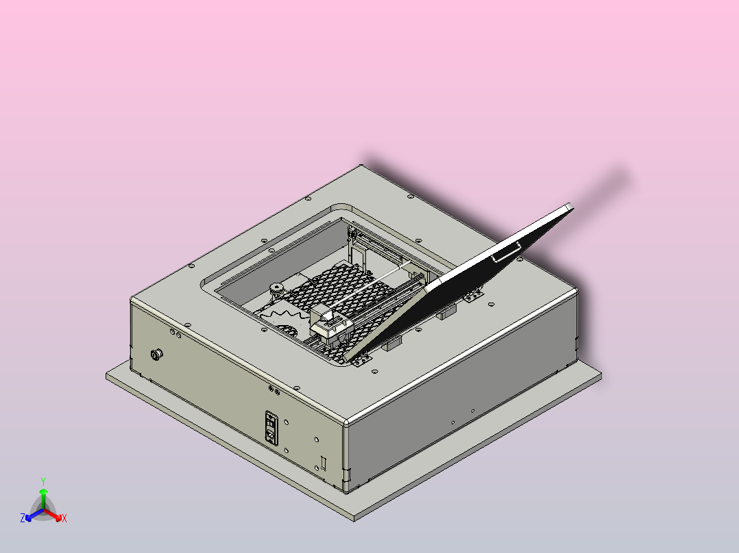 功率60W激光切割机三维模型3D图纸正等轴测图