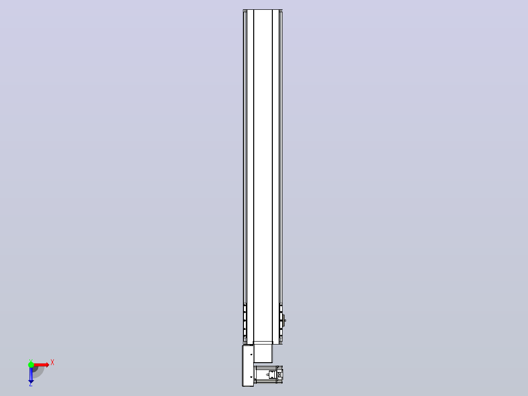 皮带直线轴半封闭可选导轨TPA-HNB-175D-140-L1200-ML-Y-P75-N3俯视图