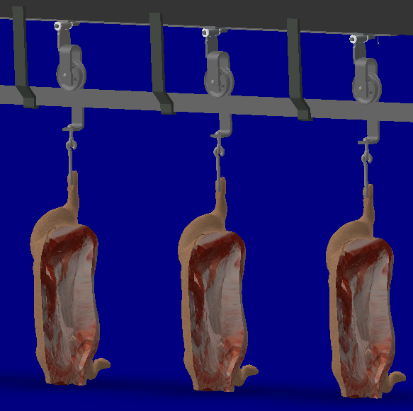带挂钩的猪肉吊轨肉车轨系统14