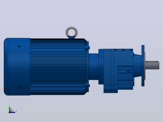 RF27法兰轴伸式安装斜齿轮减速机RF27-Y1.5-4P-90L-M1-0°-Φ140左视缩略图