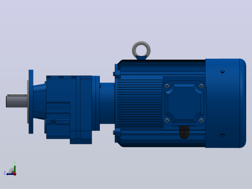 RF27法兰轴伸式安装斜齿轮减速机RF27-Y1.5-4P-90L-M1-0°-Φ140右视缩略图