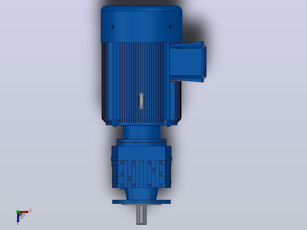 RF27法兰轴伸式安装斜齿轮减速机RF27-Y1.5-4P-90L-M1-0°-Φ140俯视图