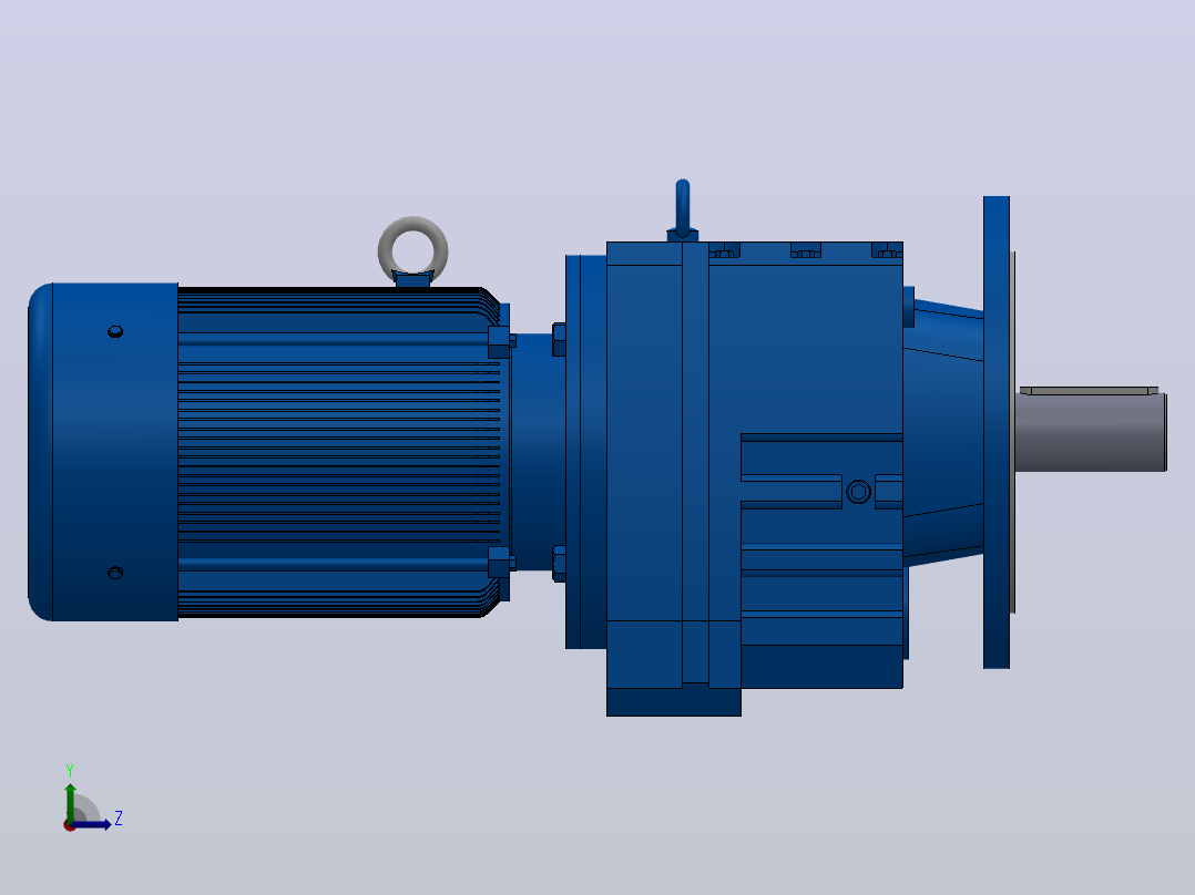 RF87法兰轴伸式安装斜齿轮减速机RF87-Y2.2-4P-100-M1-0°-Φ300左视图