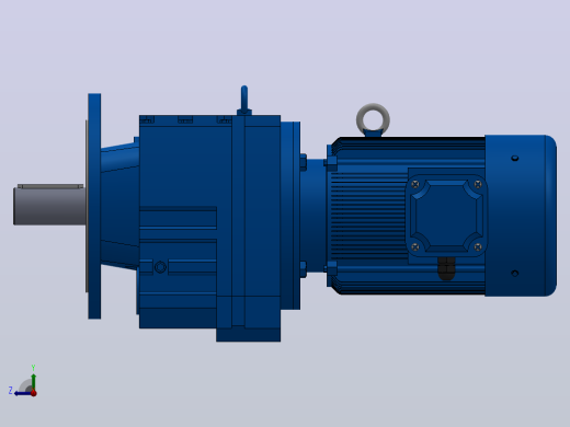 RF87法兰轴伸式安装斜齿轮减速机RF87-Y2.2-4P-100-M1-0°-Φ300右视缩略图