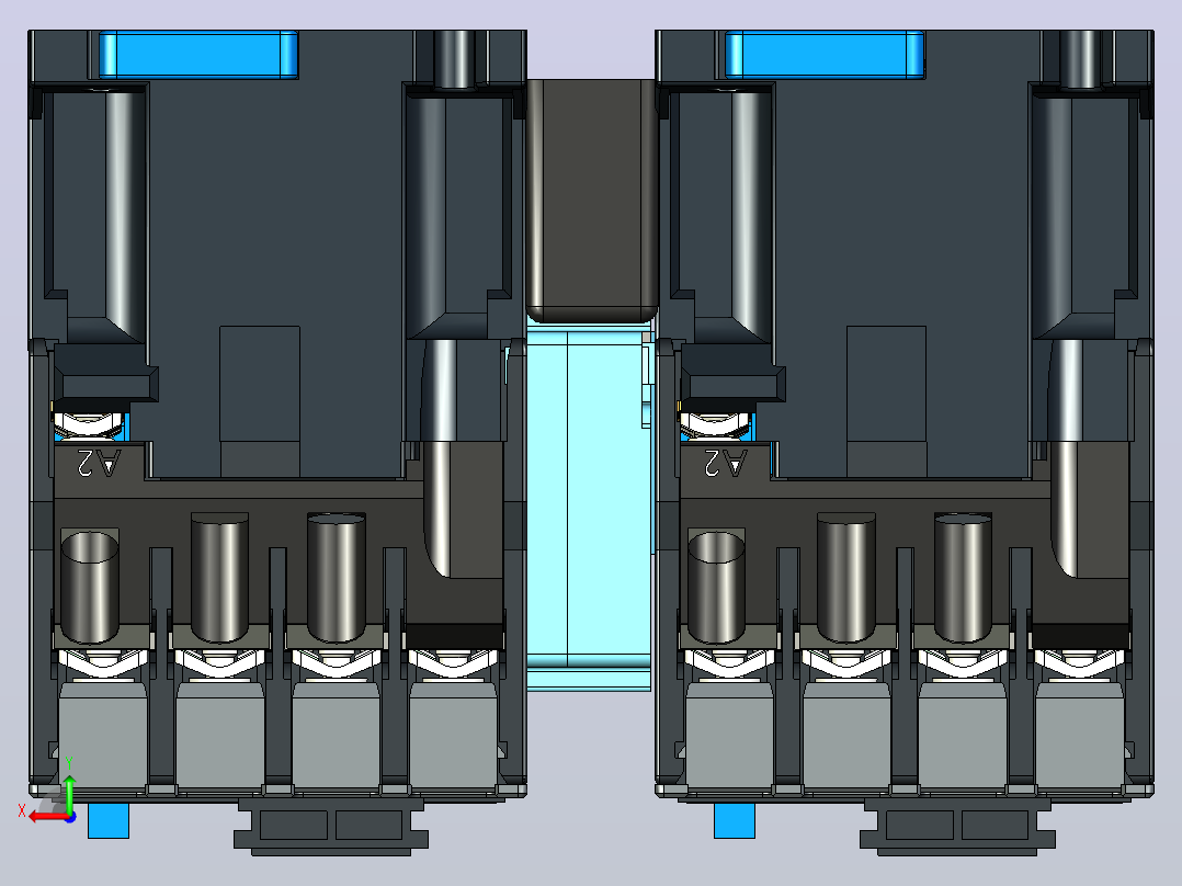 NXC-25_N 4P交流接触器三维模型202204后视图