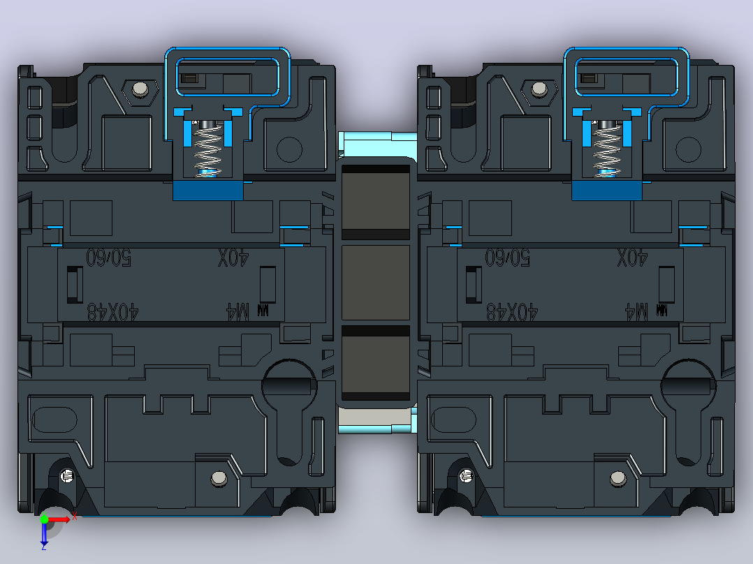 NXC-25_N 4P交流接触器三维模型202204俯视图