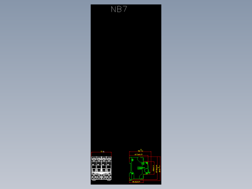 NB7 4P小型断路器外形安装尺寸图202202