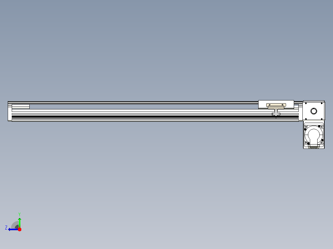 皮带直线轴半封闭可选导轨TPA-HNB-105D-90-L700-RP-Y-P20-N3右视图