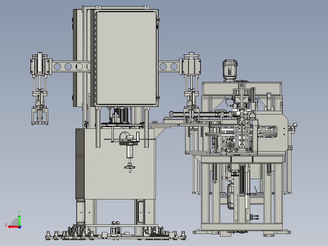 多工位双转台生产组装线step格式后视图