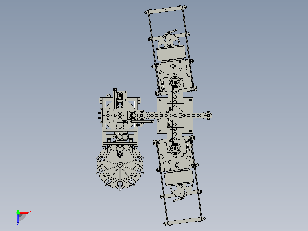 多工位双转台生产组装线step格式俯视图