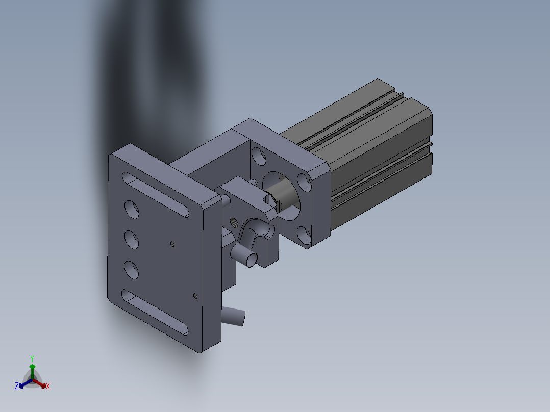 进气连接管切料模正等轴测图
