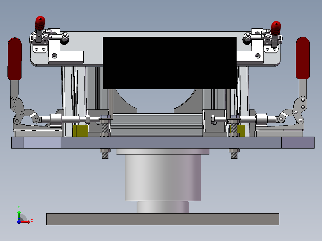 汽车扶手旋转装配工装前视图