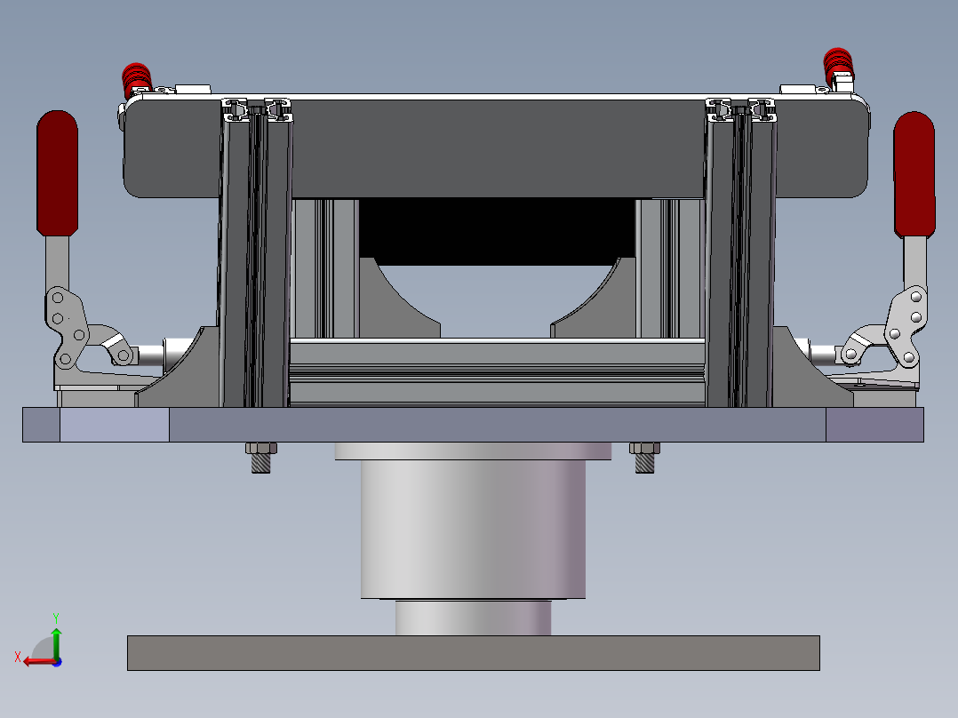 汽车扶手旋转装配工装后视图