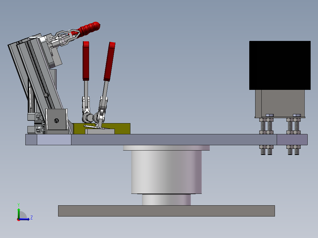 汽车扶手旋转装配工装左视图