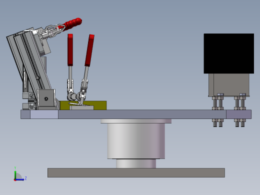 汽车扶手旋转装配工装左视缩略图