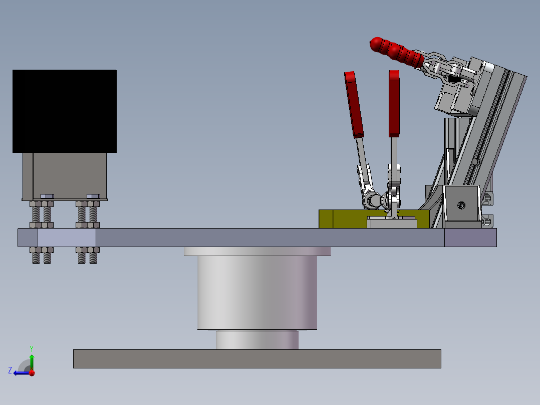 汽车扶手旋转装配工装右视图