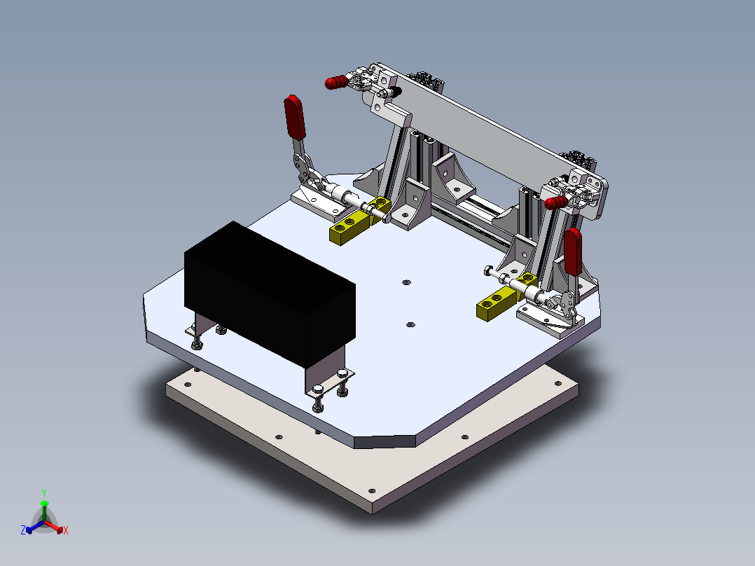 汽车扶手旋转装配工装正等轴测图