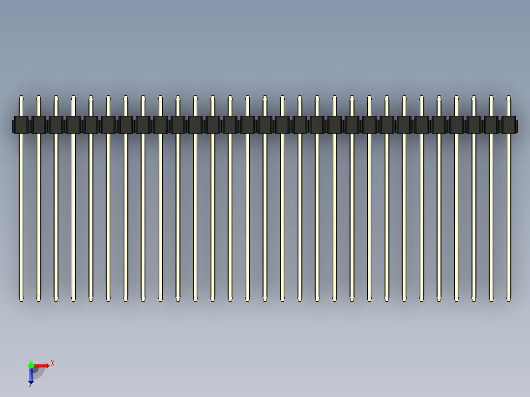 彩色公头100mil（2.54mm）系列-DS1021_black_2x29p_100mil_Type43_rev1.0俯视图