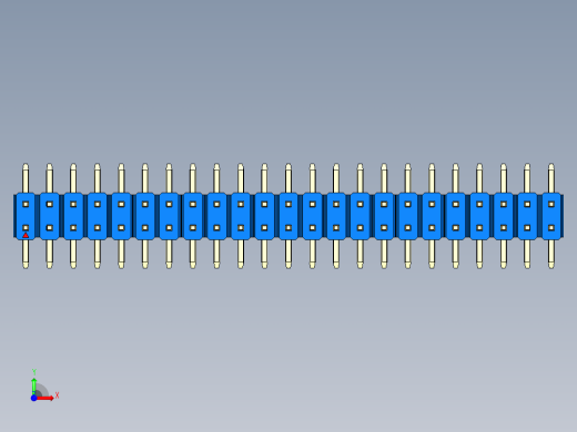 彩色公排针 100mil 2.54mm 系列-DS1022_blue_46p_100mil_TypeSMT_rev1.0前视缩略图