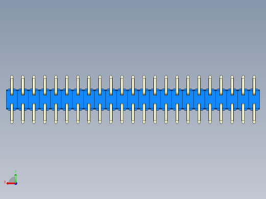 彩色公排针 100mil 2.54mm 系列-DS1022_blue_46p_100mil_TypeSMT_rev1.0后视缩略图