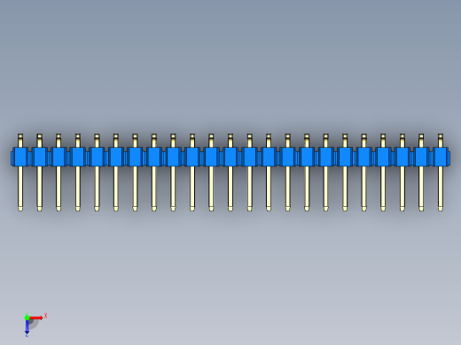 彩色公排针 100mil 2.54mm 系列-DS1022_blue_46p_100mil_TypeSMT_rev1.0俯视缩略图
