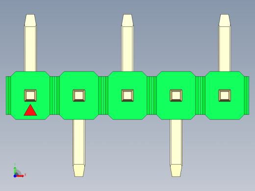 彩色公排针 100mil 2.54mm 系列-DS1022_green_05p_100mil_Type_SMT_R1_rev1.0前视缩略图