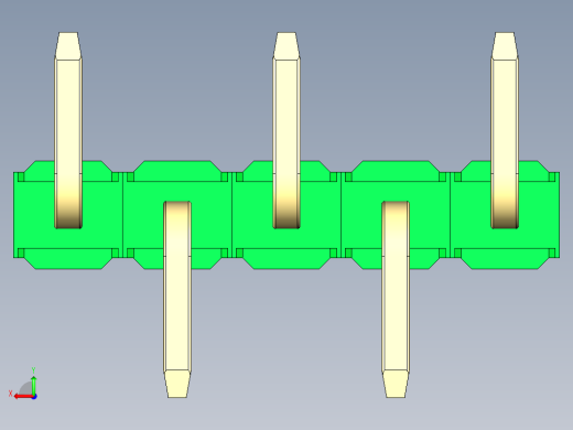 彩色公排针 100mil 2.54mm 系列-DS1022_green_05p_100mil_Type_SMT_R1_rev1.0后视缩略图