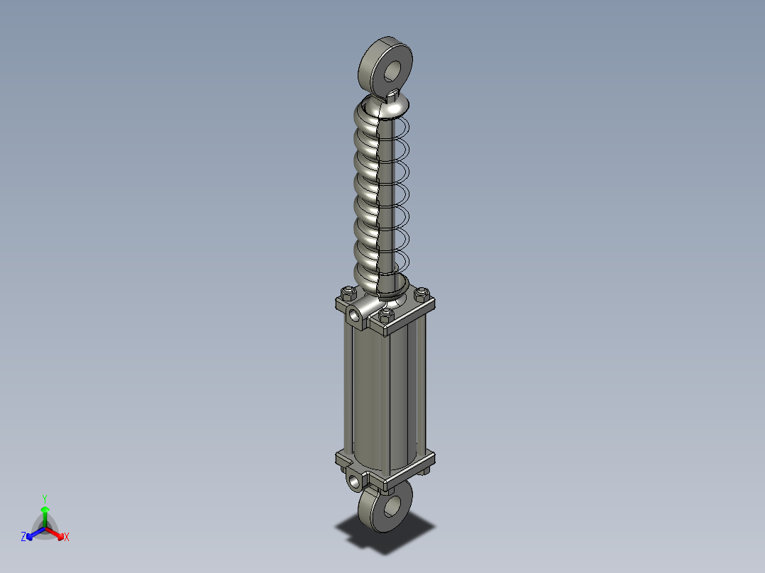 减震气缸正等轴测图