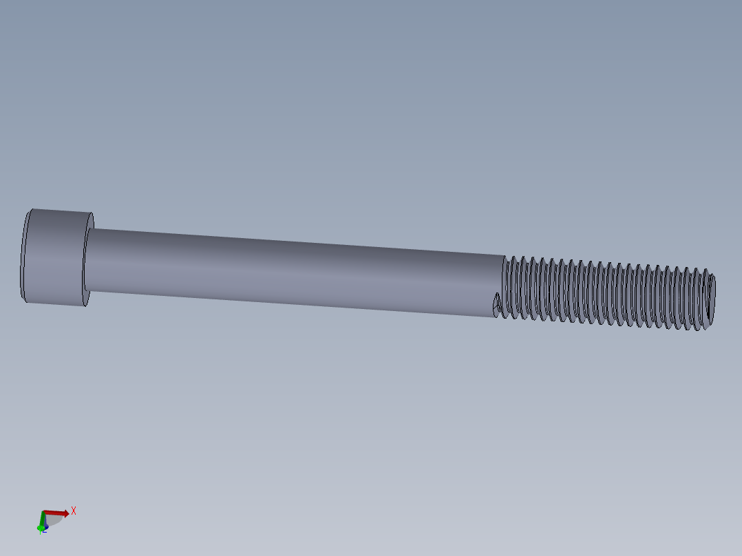 粗螺纹 SHCS 螺钉-SHCS 0.5.x13x5.SLDPRT主视图