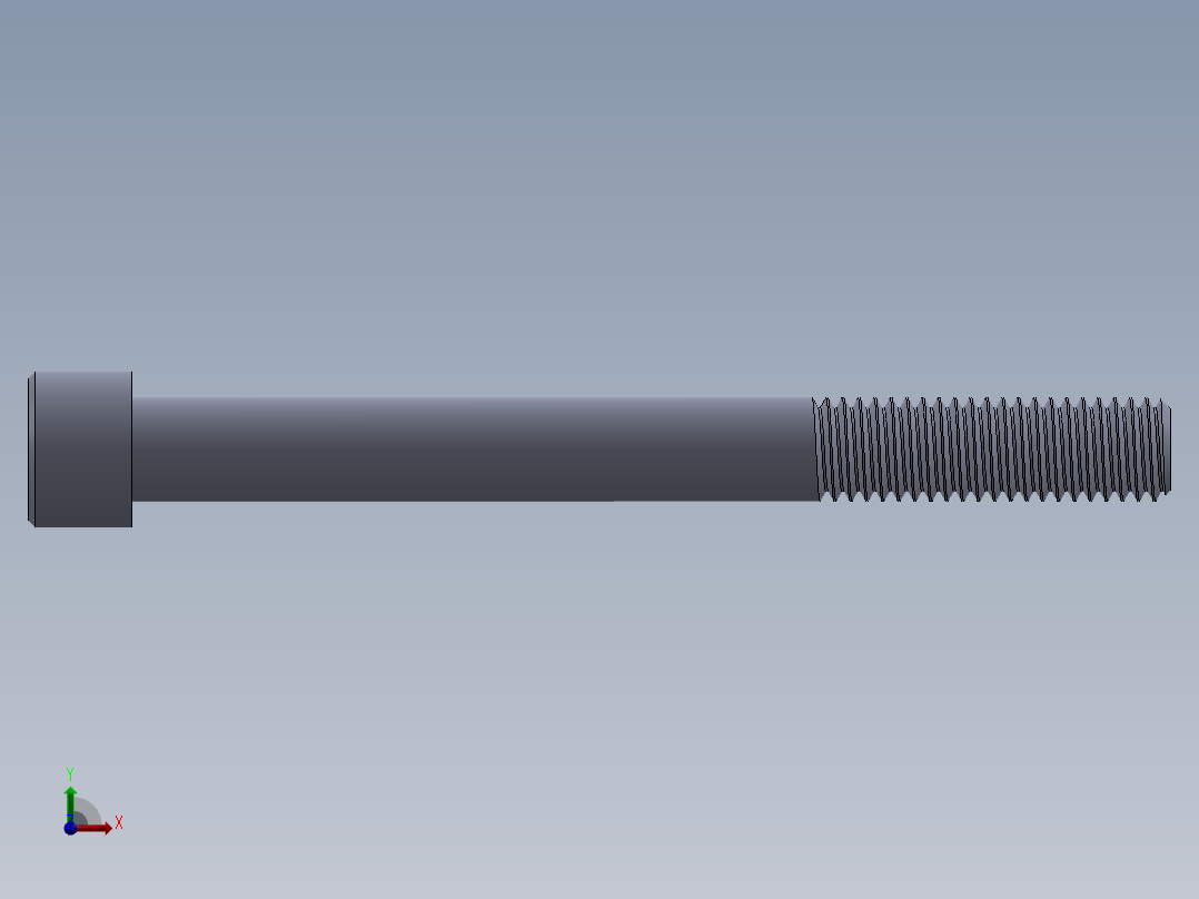 粗螺纹 SHCS 螺钉-SHCS 0.5.x13x5.SLDPRT前视图