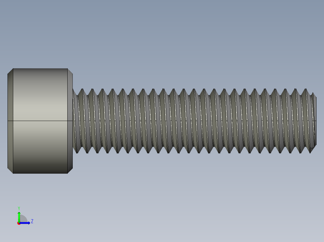 M8 x 1.25mm Thread 30mm LONG SOCKET HEAD CAP SCREW.STEP左视图