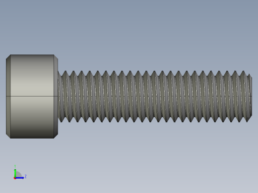 M8 x 1.25mm Thread 30mm LONG SOCKET HEAD CAP SCREW.STEP左视缩略图