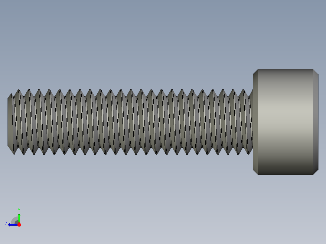 M8 x 1.25mm Thread 30mm LONG SOCKET HEAD CAP SCREW.STEP右视图