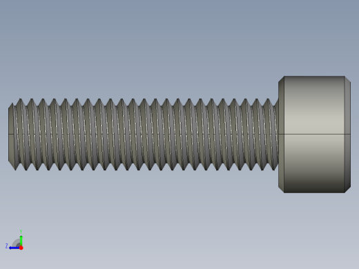 M8 x 1.25mm Thread 30mm LONG SOCKET HEAD CAP SCREW.STEP右视缩略图