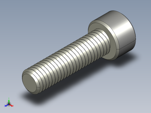 M8 x 1.25mm Thread 30mm LONG SOCKET HEAD CAP SCREW.STEP正等轴测缩略图