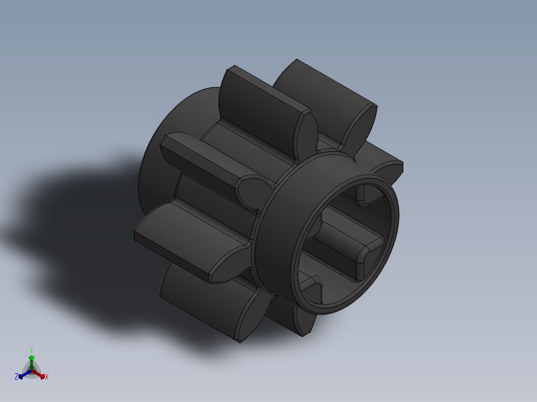 3647 - 4514559 - Dark Stone Grey Technic Gear 8 Tooth.SLDPRT主视图