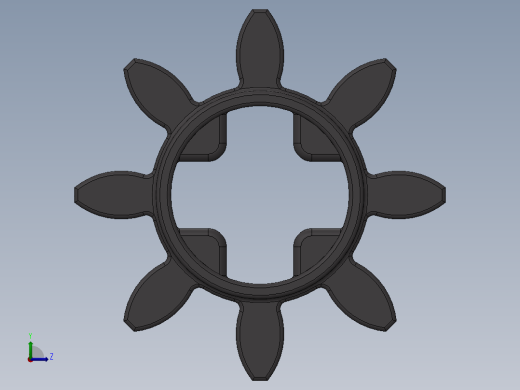 3647 - 4514559 - Dark Stone Grey Technic Gear 8 Tooth.SLDPRT左视缩略图