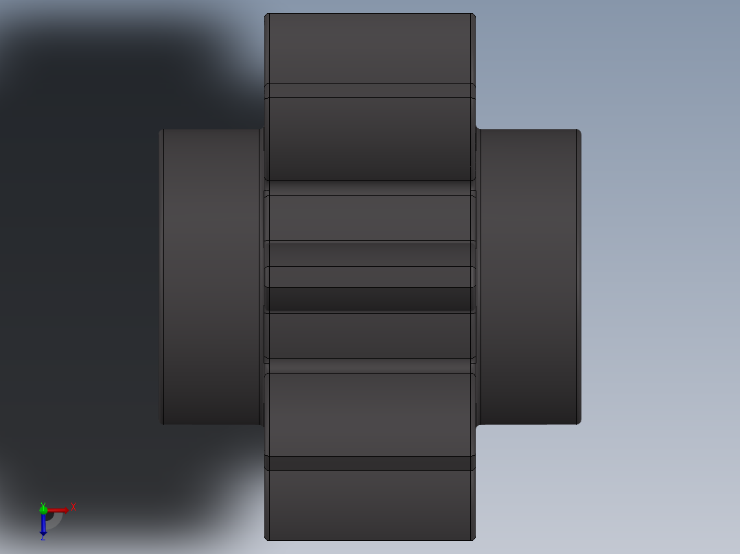 3647 - 4514559 - Dark Stone Grey Technic Gear 8 Tooth.SLDPRT俯视图