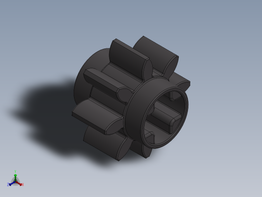 3647 - 4514559 - Dark Stone Grey Technic Gear 8 Tooth.SLDPRT正等轴测缩略图