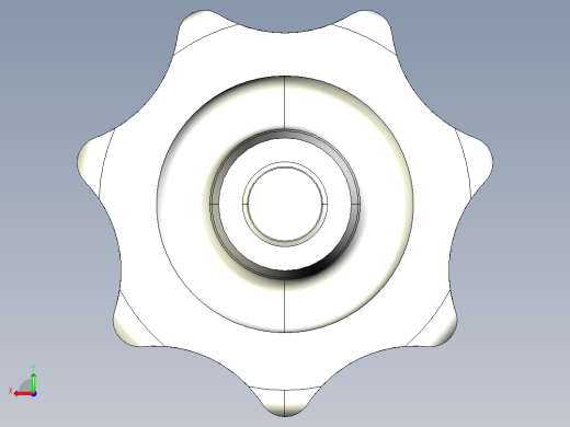 星型把手2474-3D多系列多零件图纸模型后视缩略图