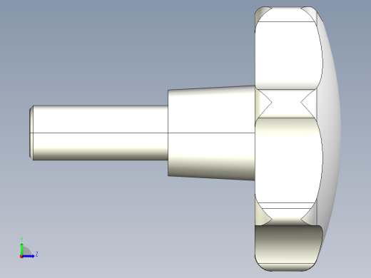 星型把手2474-3D多系列多零件图纸模型左视缩略图