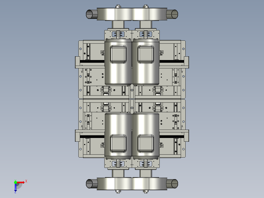 卧式抛光机俯视图