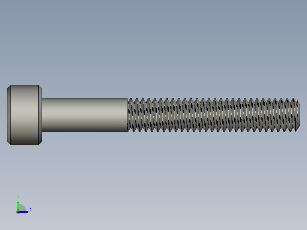 M4 x 0.7mm Thread 30mm LONG SOCKET HEAD CAP SCREW.STEP左视图