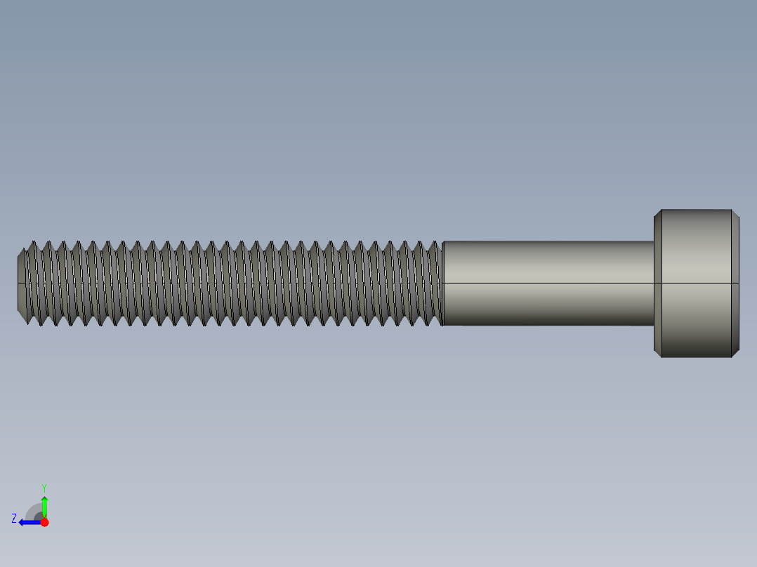 M4 x 0.7mm Thread 30mm LONG SOCKET HEAD CAP SCREW.STEP右视图