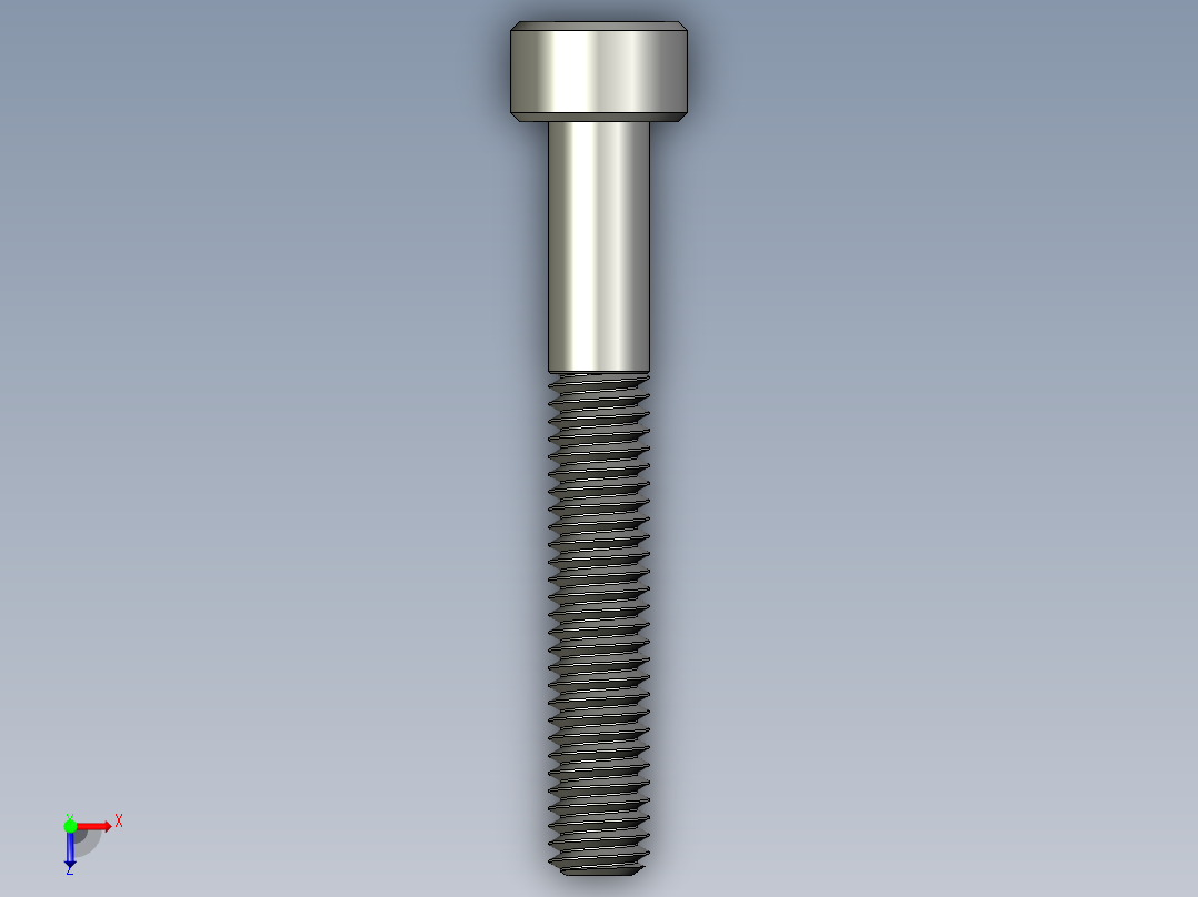 M4 x 0.7mm Thread 30mm LONG SOCKET HEAD CAP SCREW.STEP俯视图