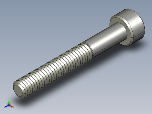 M4 x 0.7mm Thread 30mm LONG SOCKET HEAD CAP SCREW.STEP正等轴测缩略图