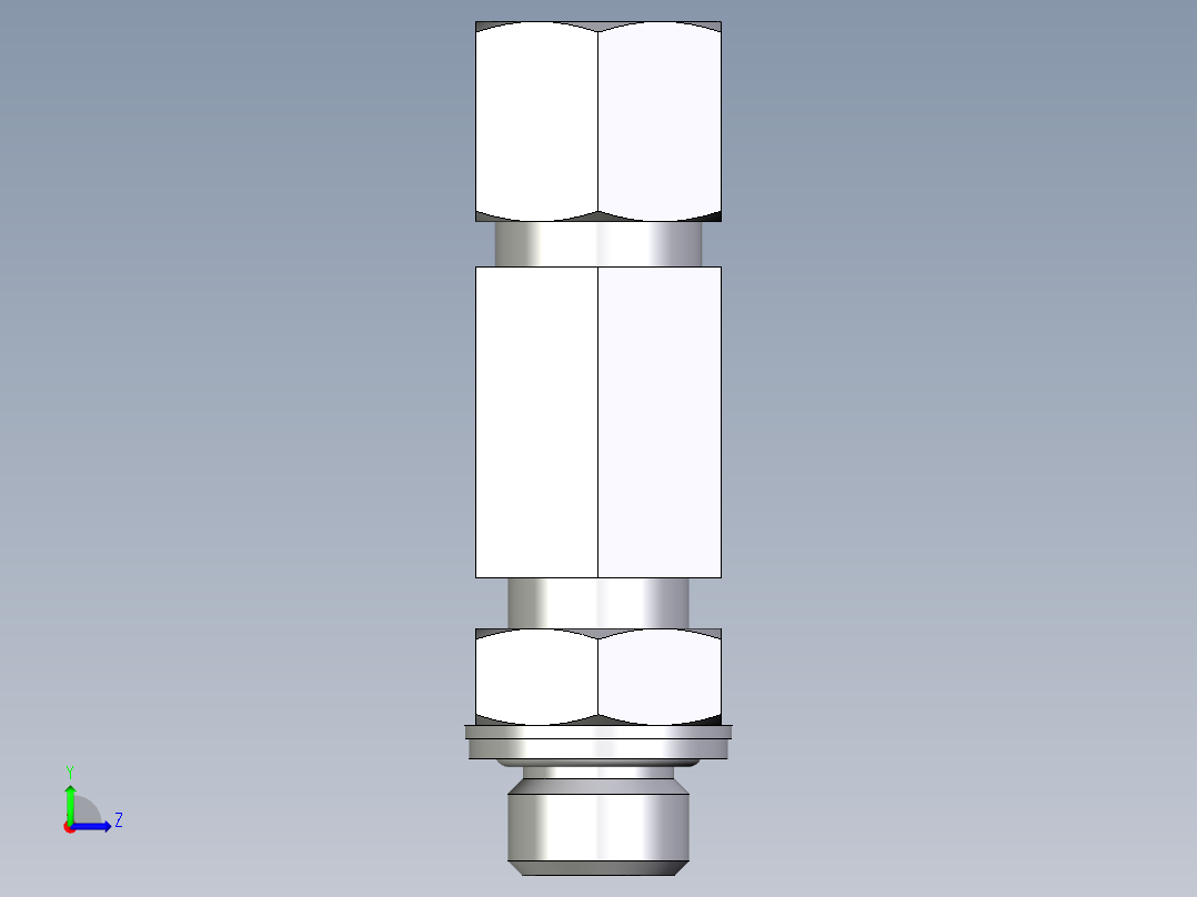 卡套式工业通用硬管接头EO_Adjustable_locknut_run_tee_LEE10ZLMCF左视图