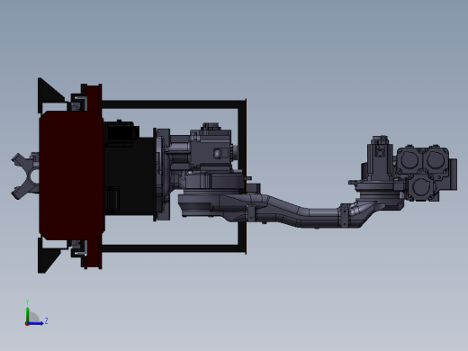 机器人行走轴和安川 自动化设备3D图纸3D模型左视缩略图